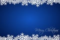 Christmas blue background lined snowflakes, simple holiday card