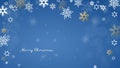 Christmas blue background with white snowflakes Royalty Free Stock Photo