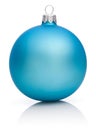 Christmas Blue Ball Isolated on white Royalty Free Stock Photo