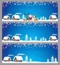 Christmas blue banners. Royalty Free Stock Photo