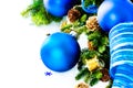 Christmas Blue Baubles And Decoration