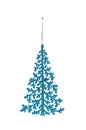 The Christmas blue hanging decoration fir-tree