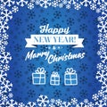 Christmas blue vector background. Card or invitation. Royalty Free Stock Photo