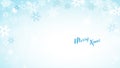 Christmas blue vector background illustration with snowflakes and Merry Christmas text Royalty Free Stock Photo