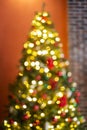 Christmas blur background with christmas tree Royalty Free Stock Photo