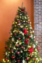 Christmas blur background with christmas tree Royalty Free Stock Photo