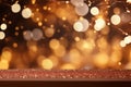 Christmas blurred bokeh background with light garlands. Happy New Year concept, free space for text, Christmas greetings card