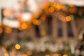 Christmas blurred fair background with houses and lights Royalty Free Stock Photo