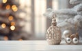 Christmas blurred interior background, Generative Ai Royalty Free Stock Photo