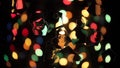 Christmas bokeh light abstract holiday background. Defocused ligths of Christmas