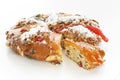 Christmas Bolo Rei or King Cake Over White Royalty Free Stock Photo