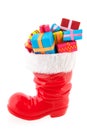 Christmas boot with presents Royalty Free Stock Photo