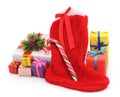 Christmas boots with gifts.