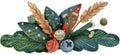 Christmas boquet by watercolor