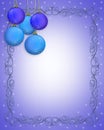 Christmas Border Blue Ornaments Royalty Free Stock Photo