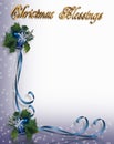 Christmas Border Blue Ribbons Royalty Free Stock Photo