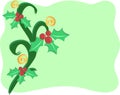 Christmas Border with Decorations of Holly and Spi