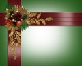Christmas border elegant red ribbons Royalty Free Stock Photo