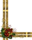 Christmas Border Elegant gold ribbons Royalty Free Stock Photo