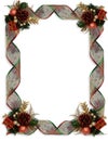 Christmas Border Fancy ribbons and ornaments Royalty Free Stock Photo