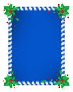 Christmas border , holly , Season december and frame postcard