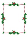 Christmas border with holy leaves