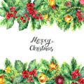 Christmas border isolated on white background