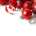 Christmas border with red ornament Royalty Free Stock Photo