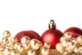 Christmas border with red ornament Royalty Free Stock Photo