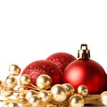 Christmas border with red ornament Royalty Free Stock Photo