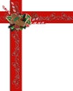 Christmas Border red ribbons and treats Royalty Free Stock Photo