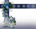 Christmas border Snowman background Royalty Free Stock Photo