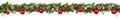 Christmas border on white, hanging decorated garland