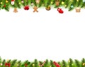 Christmas Borders Isolated White Background Royalty Free Stock Photo