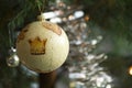 Christmas bouble on christmas tree branch Royalty Free Stock Photo