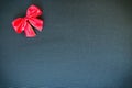 Christmas bow on a black canvas background Royalty Free Stock Photo