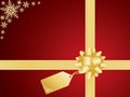 Christmas bow and gift card Royalty Free Stock Photo