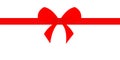 Christmas bow icon. Big red ribbon line. Decoration element for giftbox present. Satin ribbons. Greeting card template. White Royalty Free Stock Photo