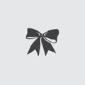 Christmas bow icon icon in a flat design in black color. Vector illustration eps10 Royalty Free Stock Photo