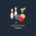 Christmas bowl party fancy vector icon Royalty Free Stock Photo