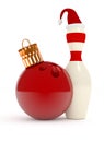 Christmas bowling 3d concept Royalty Free Stock Photo