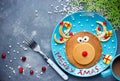 Christmas breakfast idea - reindeer pancakes