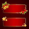 Christmas bright blank festive banners set