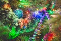 Christmas bubble and christmas tree to celebrate new year. Royalty Free Stock Photo