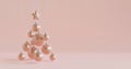 Christmas bubbles hanging in the shape of Christmas tree. Christmas decoration. 3D render.