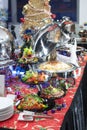 Christmas Buffet Setting Royalty Free Stock Photo
