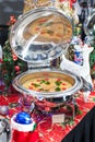 Christmas Buffet Setting Royalty Free Stock Photo