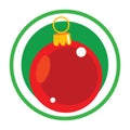 Christmas bulb ornament round sticker design