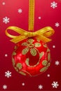 Christmas bulb with snoweflakes. Royalty Free Stock Photo