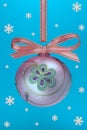 Christmas bulb with snoweflakes Royalty Free Stock Photo